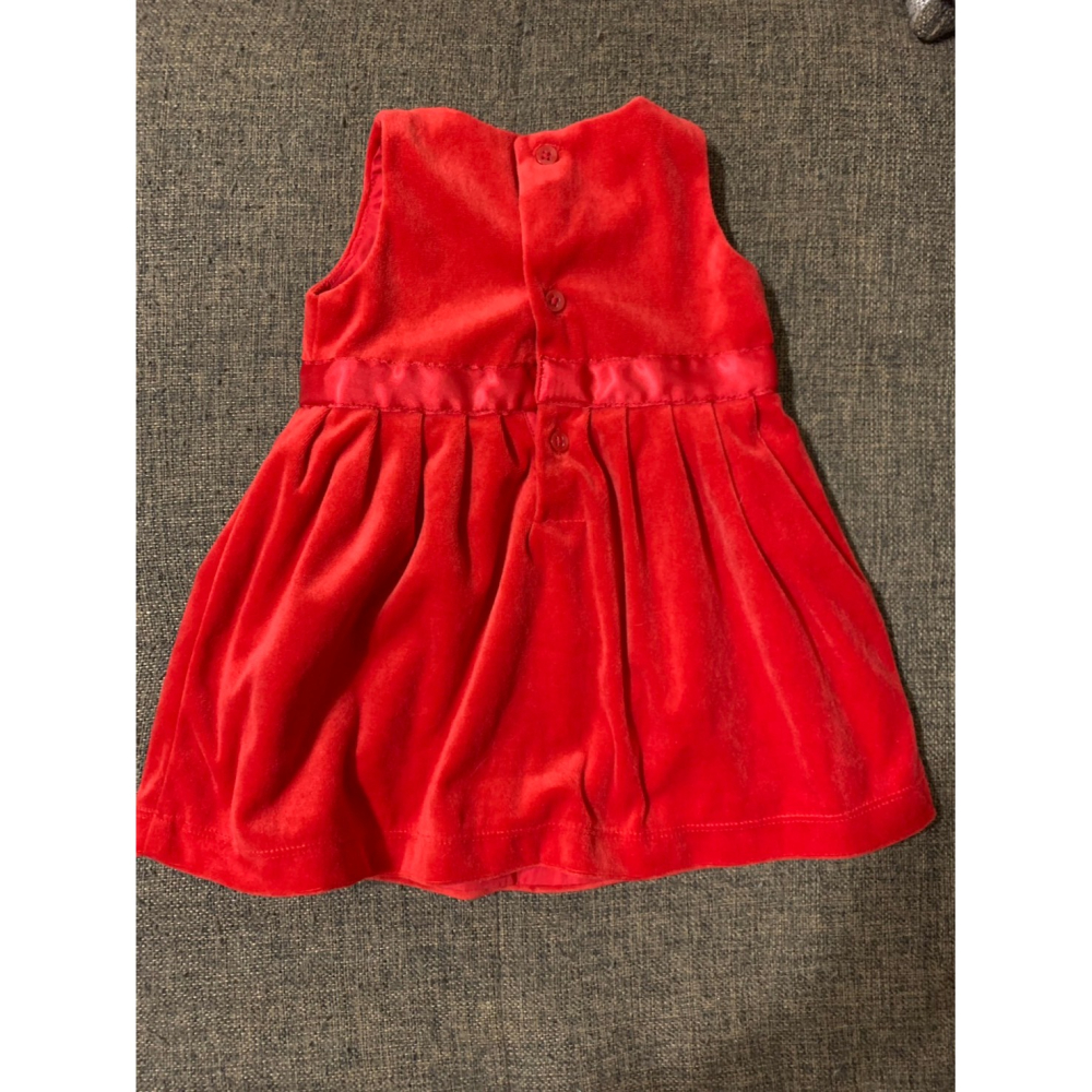 Carter＇s女嬰女寶紅色喜氣洋裝 連身衣 收涎 過年 (二手)-細節圖2