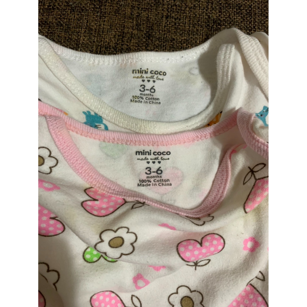 70cm/3-6m長袖包屁衣4件合售(mini coco/carter＇s/uniqlo)(二手)-細節圖2