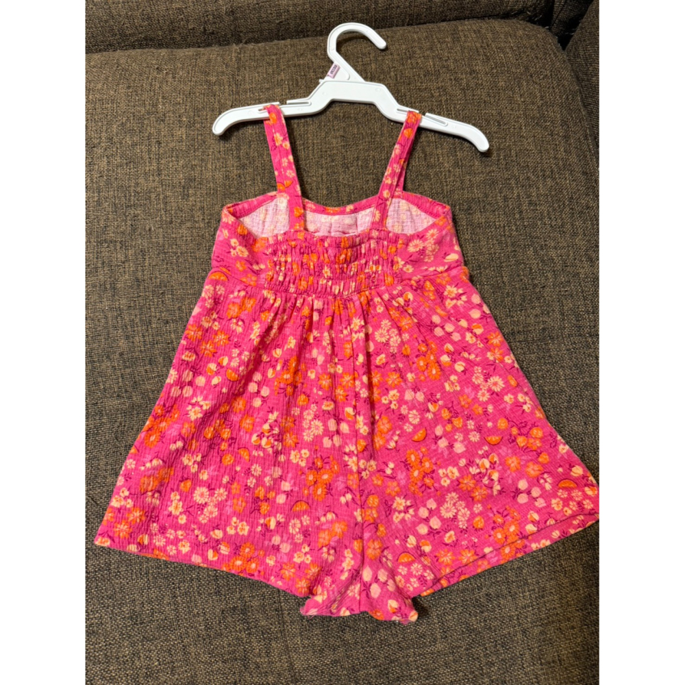 Carter＇s 紅花遍布無袖連身褲 (9M) 女寶夏日連身裝 (二手近新)-細節圖2