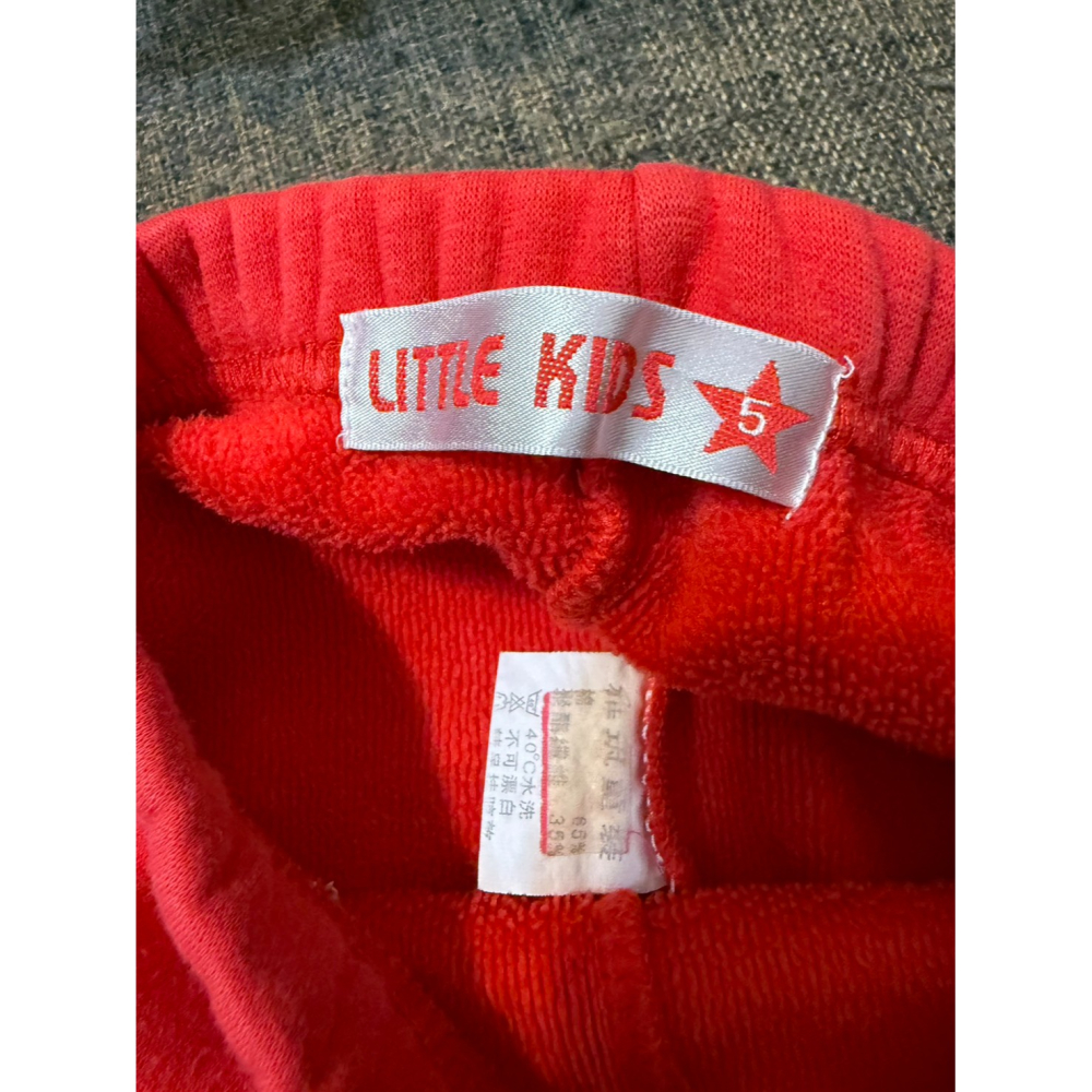 (二手微破損) LITTLE KIDS 紅色貓咪寶寶長褲/內搭褲 (5號)-細節圖3
