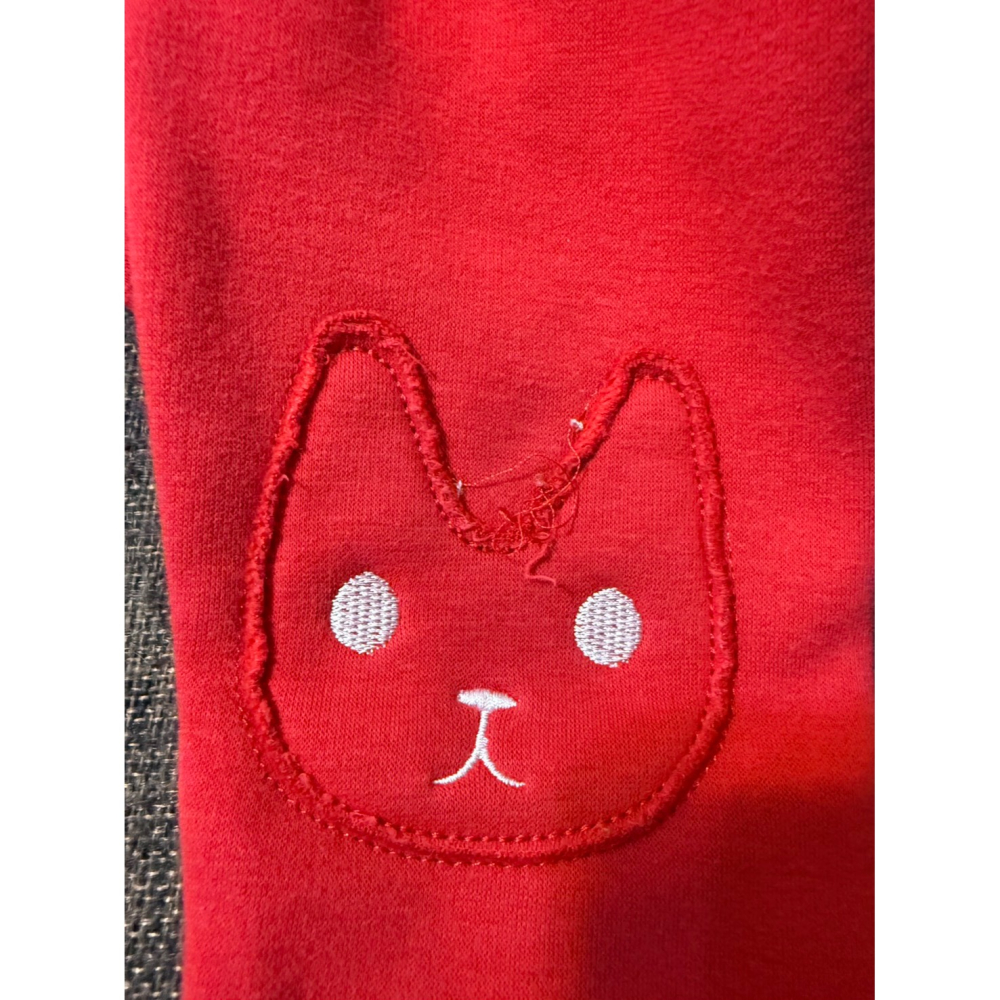 (二手微破損) LITTLE KIDS 紅色貓咪寶寶長褲/內搭褲 (5號)-細節圖4