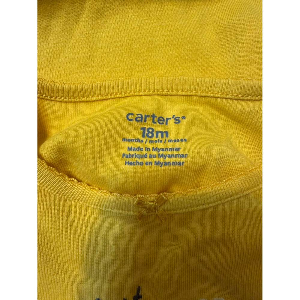 (全新僅下水) Carter＇s 黃底羊駝圖案可愛包屁衣 (18M) 女寶/男寶/中性-細節圖3