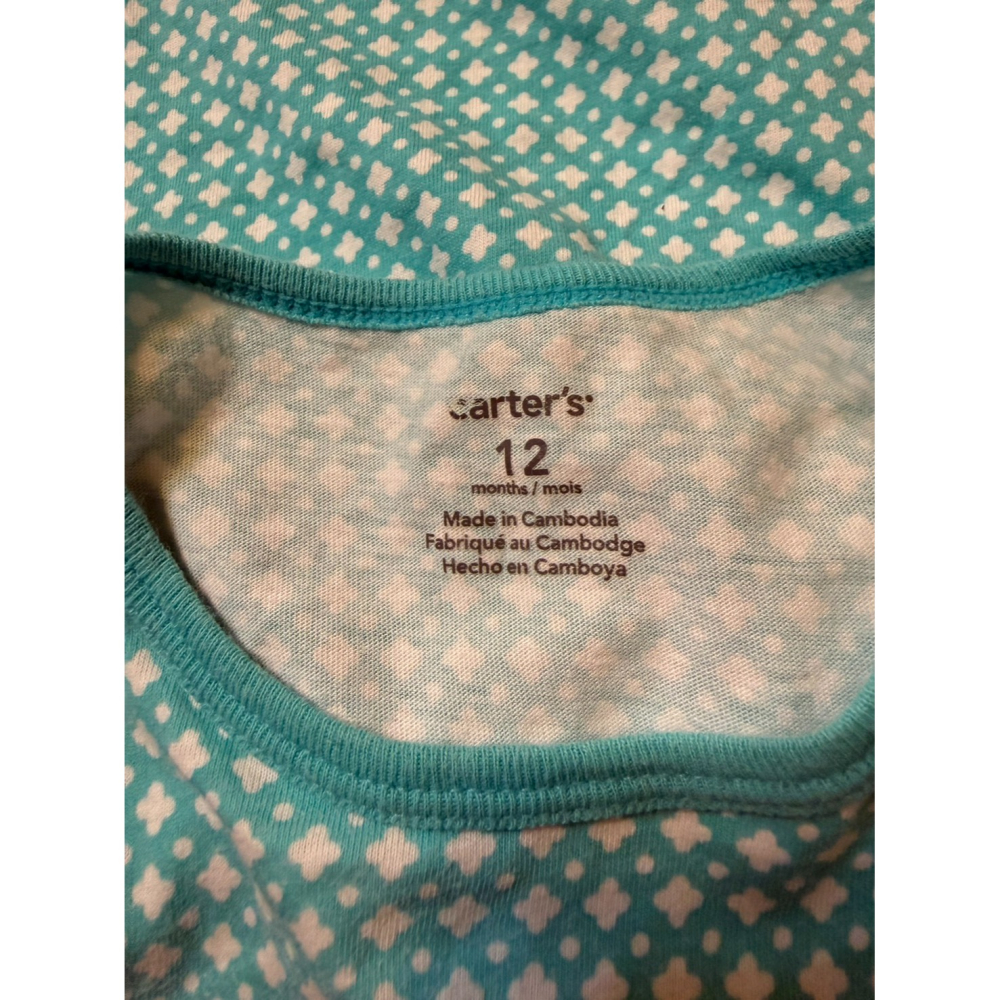 (二手) Carter＇s 藍綠色波浪上衣 (12M) 女寶-細節圖3