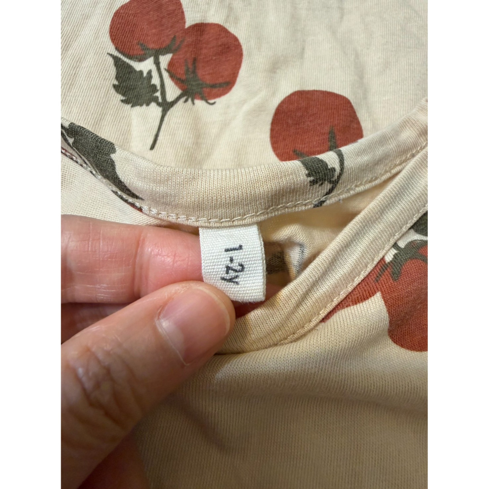 (二手微汙) Organic Zoo OZ 番茄短袖包屁衣 (1-2y) tomato 男寶 女寶 中性-細節圖3