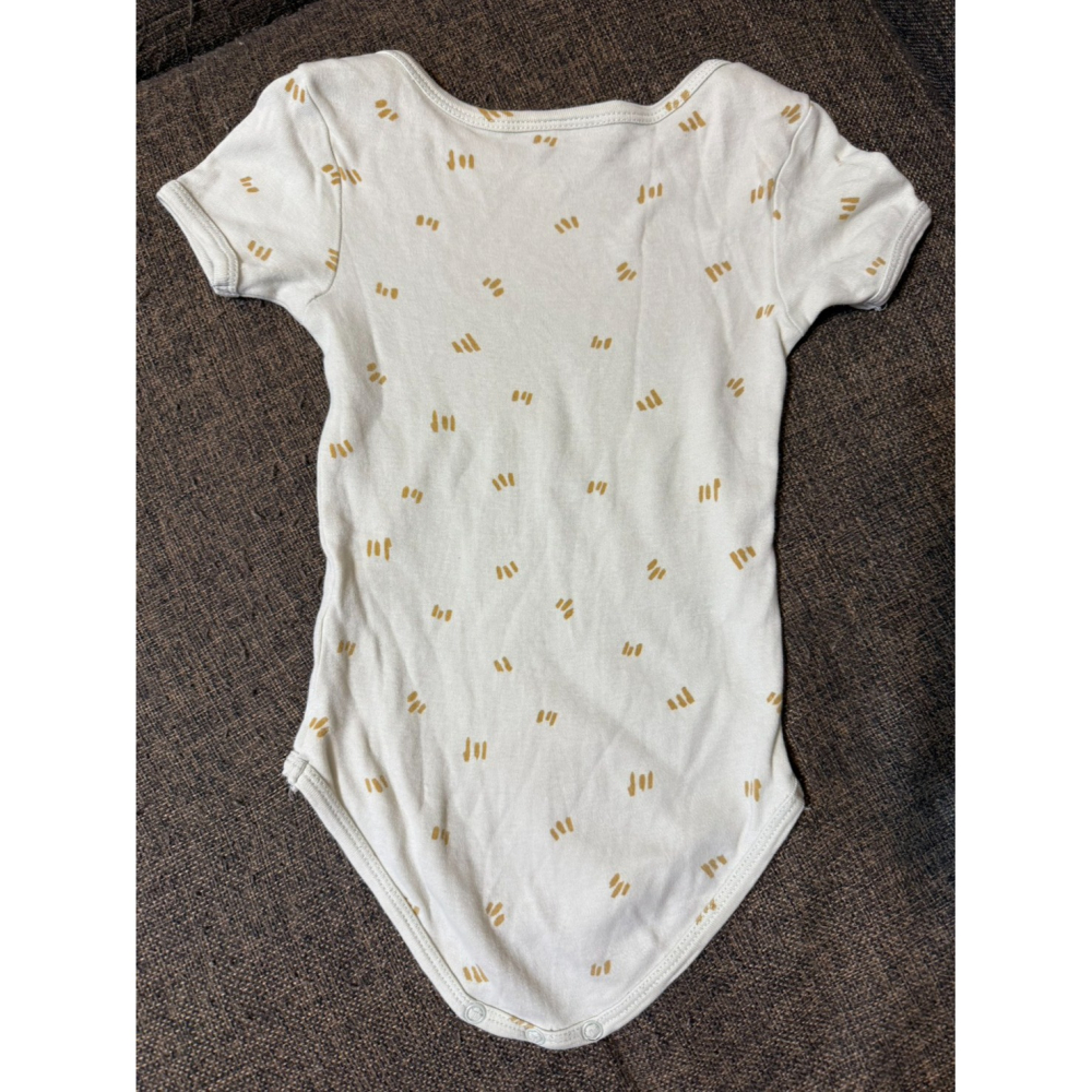 (二手微汙) 比利時Trixie 有機棉短袖包屁衣-檸檬蛋糕 (9-12M/80cm) 男寶 女寶 中性-細節圖2