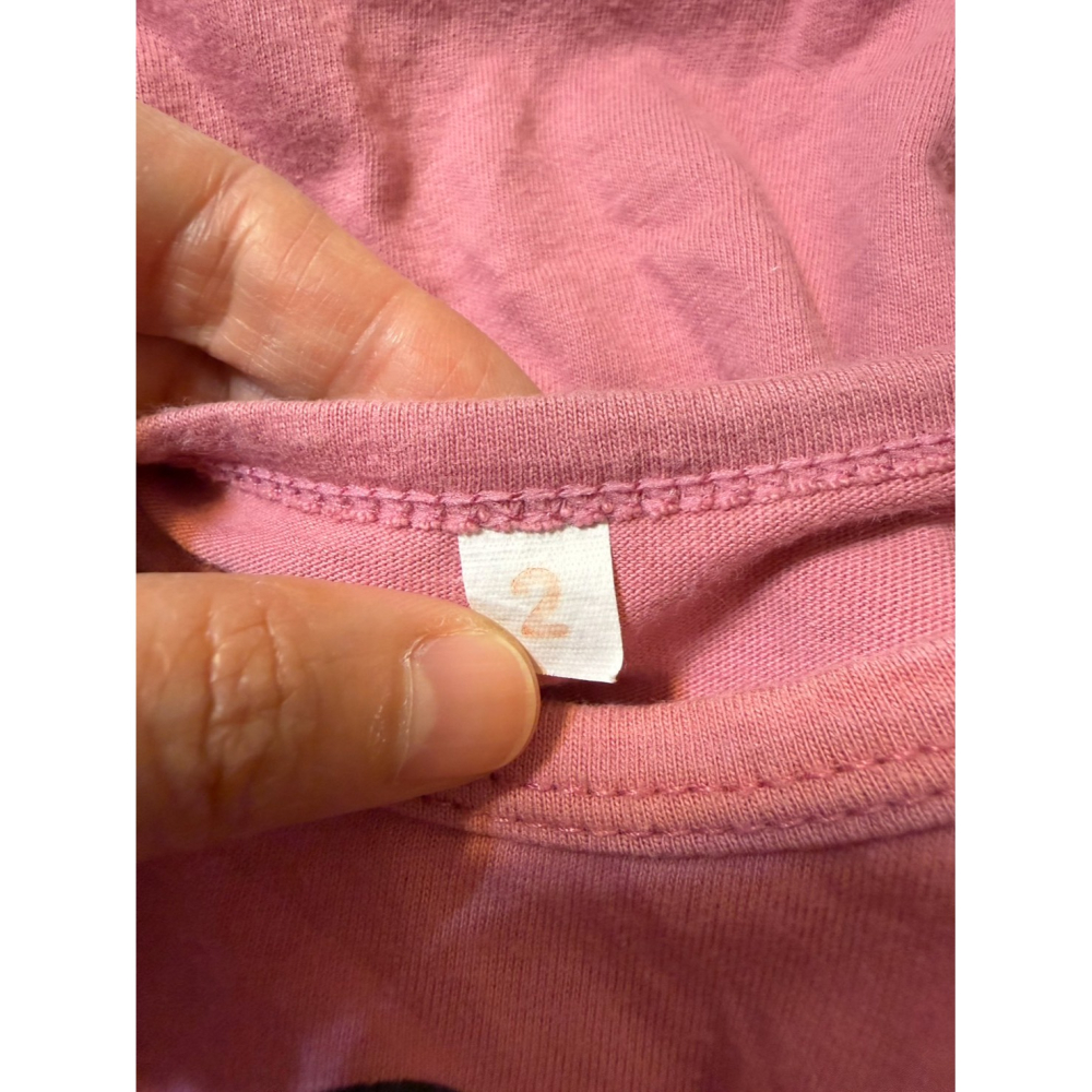 (二手) 台灣製粉紅底米奇短袖包屁衣 (2號/6M) 女寶 男寶 mickey mouse-細節圖3