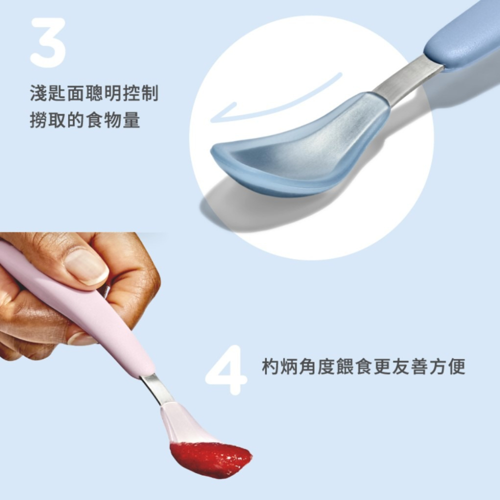 現貨✅OXO 矽膠湯匙隨行組-煙灰粉 兒童學習餐具外出攜帶安全無毒衛生-細節圖4