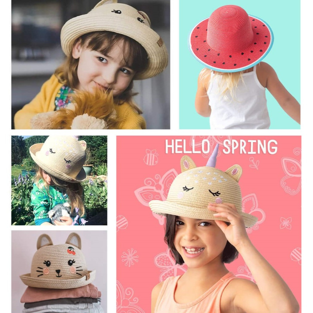 Flapjackkids✅防曬透氣編織帽-獨角獸-細節圖6