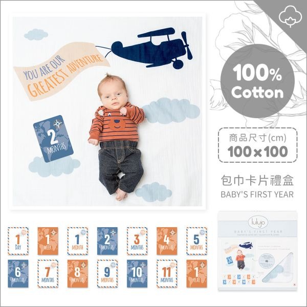 現貨✅加拿大lulujo 寶寶成長包巾卡片組-規格圖5
