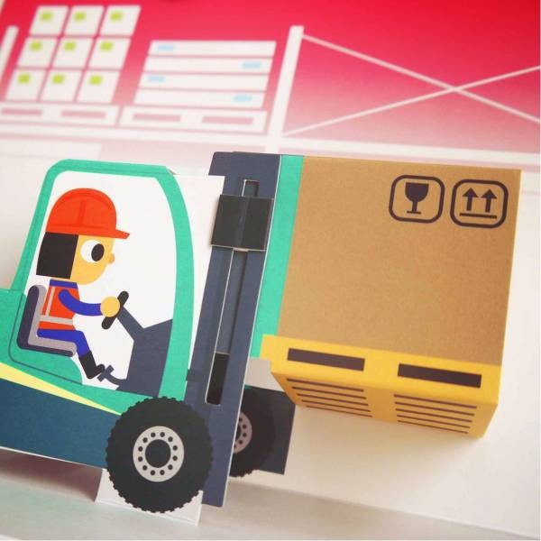 現貨✅會動的立體小汽車-超級工程車/小汽車 禾流文創立體書-細節圖3