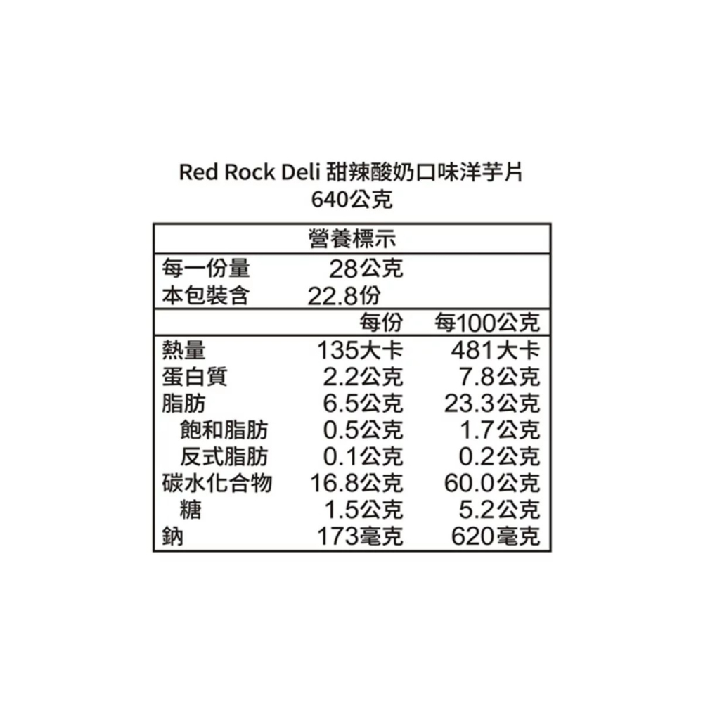 現貨✅Red Rock Deli 甜辣酸奶口味洋芋片 640公克-細節圖3