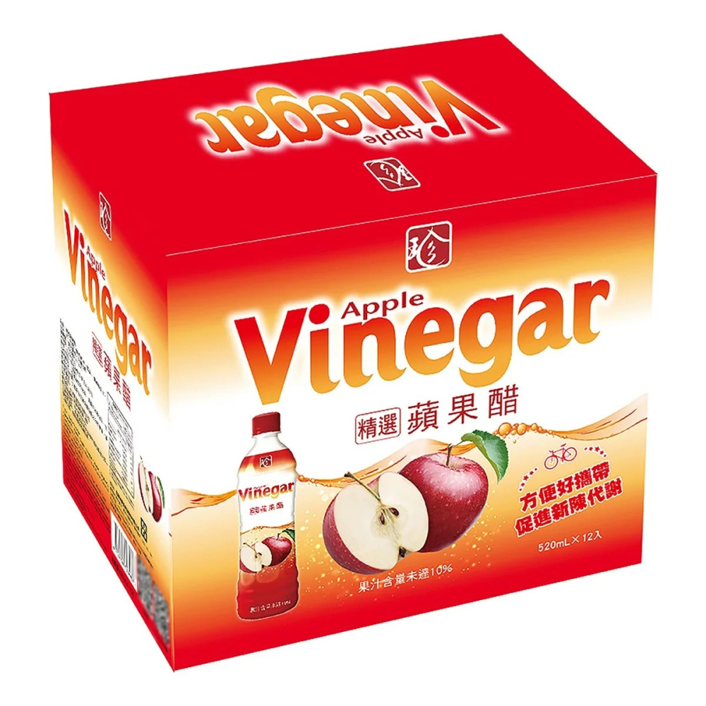 現貨✅百家珍蘋果醋 520毫升12入 PCC Apple Vinegar 飲料飲品果汁-細節圖2