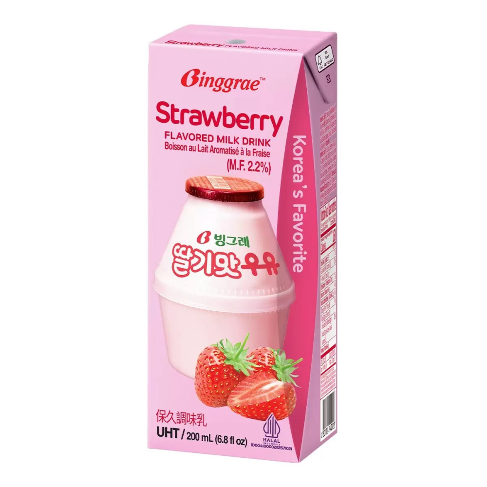 現貨✅Binggrae 草莓牛奶 保久調味乳 200毫升x24瓶入 Strawberry Flavored Milk-細節圖7