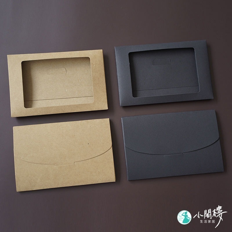 牛皮紙信封 信封套 信封 【快速出貨】牛皮信封 信封袋 明信片名信片 牛皮相框套 禮品信封 厚250 文具 黑色信封-細節圖5