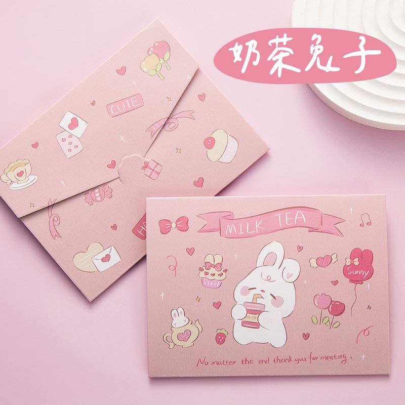 三折疊可愛風賀卡 摺疊小卡片【快速出貨】 祝福小卡 禮物卡片 小卡片 摺疊卡片 文具 卡片 可愛卡片 三折卡片-細節圖7