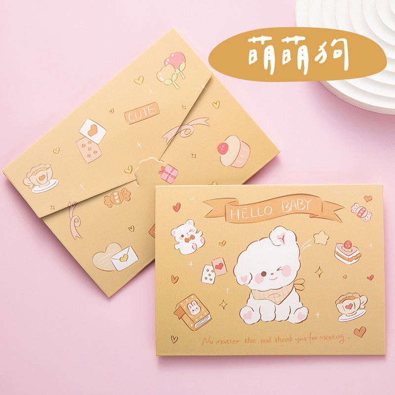 三折疊可愛風賀卡 摺疊小卡片【快速出貨】 祝福小卡 禮物卡片 小卡片 摺疊卡片 文具 卡片 可愛卡片 三折卡片-細節圖10