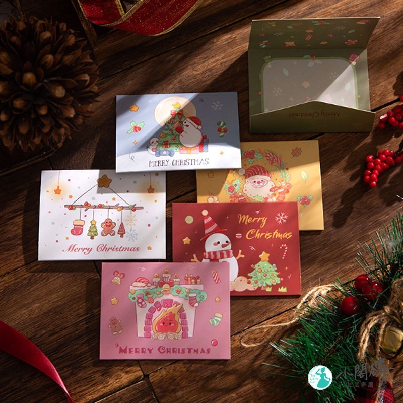 三折疊賀卡 聖誕卡片 耶誕卡片 聖誕節賀卡【快速出貨】 信封卡片 禮物卡片 卡片 摺疊卡片 文具 送禮卡片 三折卡片-細節圖6