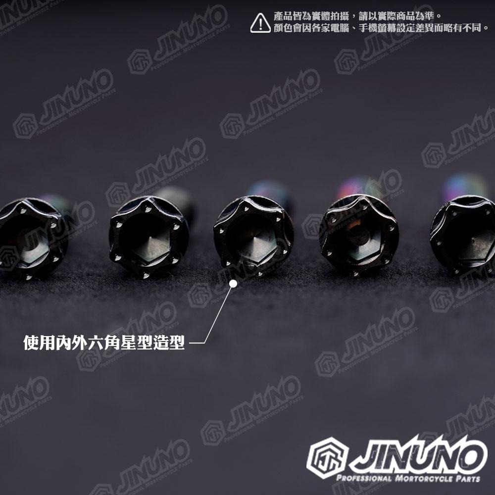 【工廠直營快速出貨】桀諾 M6 星型造型螺絲 內外六角造型 霧黑款 螺絲 15~50mm 車用 後把手 卡座 白鐵 黑色-細節圖2