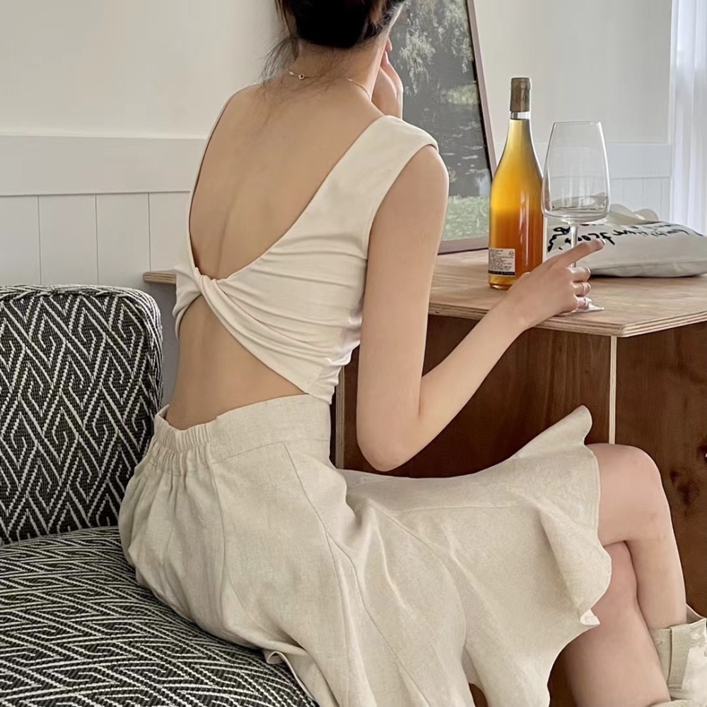 現貨🚚韓國製 後扭結造型bratop背心.-細節圖2