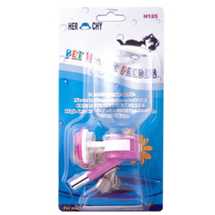 JPC 禾其飲水器 雙鋼珠小型寵物專用飲水器200cc(H125)(可換保特瓶)寵物小水瓶-規格圖1