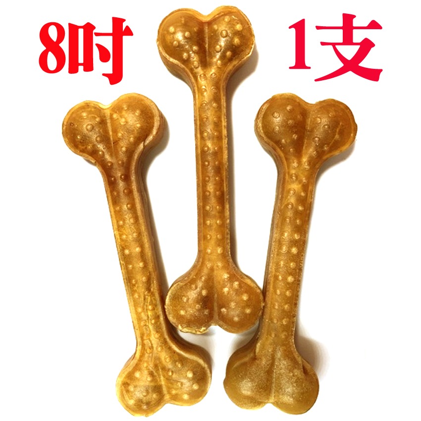 JPC 4吋/6吋/8吋耐咬潔牙骨(1支)油壓骨 牛皮骨 耐咬骨-規格圖1