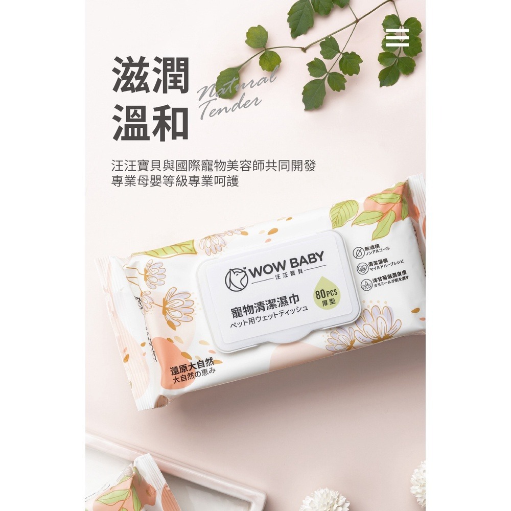 JPC 汪汪寶貝寵物清潔濕紙巾(80抽/包)_犬貓適用 加厚 加大尺寸 高含水量 植物萃取 寵物濕紙巾 寵物濕巾-細節圖4