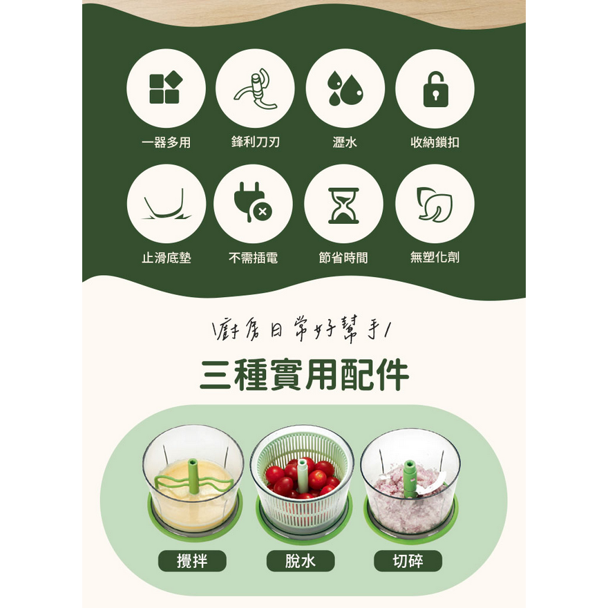 JPC 【CorelleBrands 康寧餐具Snapware】多功能按壓食物調理器 1200ml 攪拌/脫水/切碎-細節圖6
