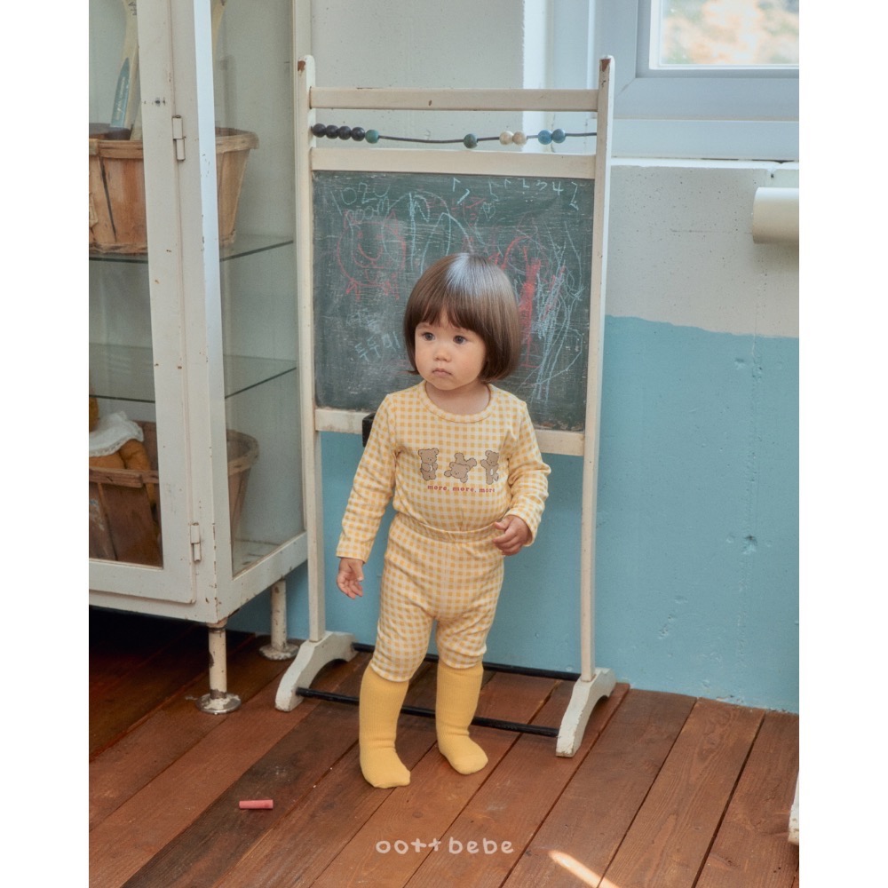 套裝｜oottbebe 체크베어슈트（包屁衣+護肚褲）-細節圖2