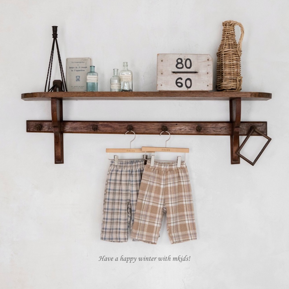 長褲｜Mkids 올리버체크팬츠-細節圖2