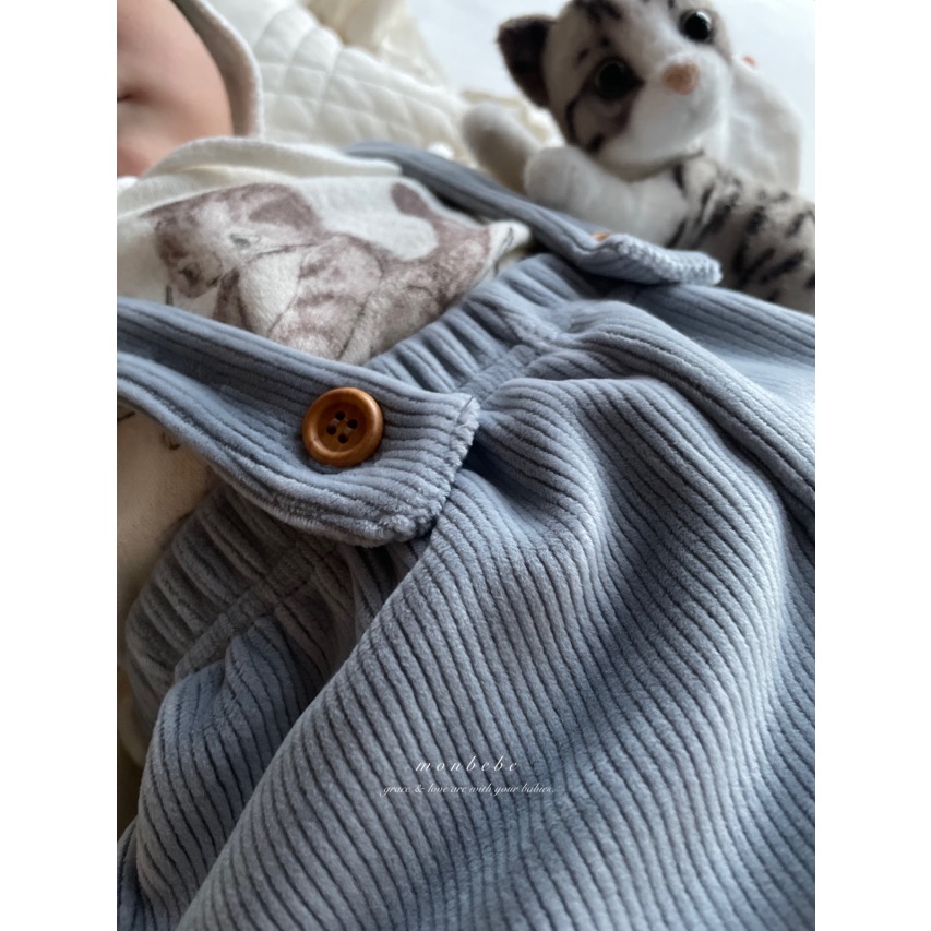 吊帶褲｜Monbebe W골지멜빵 팬츠-細節圖4