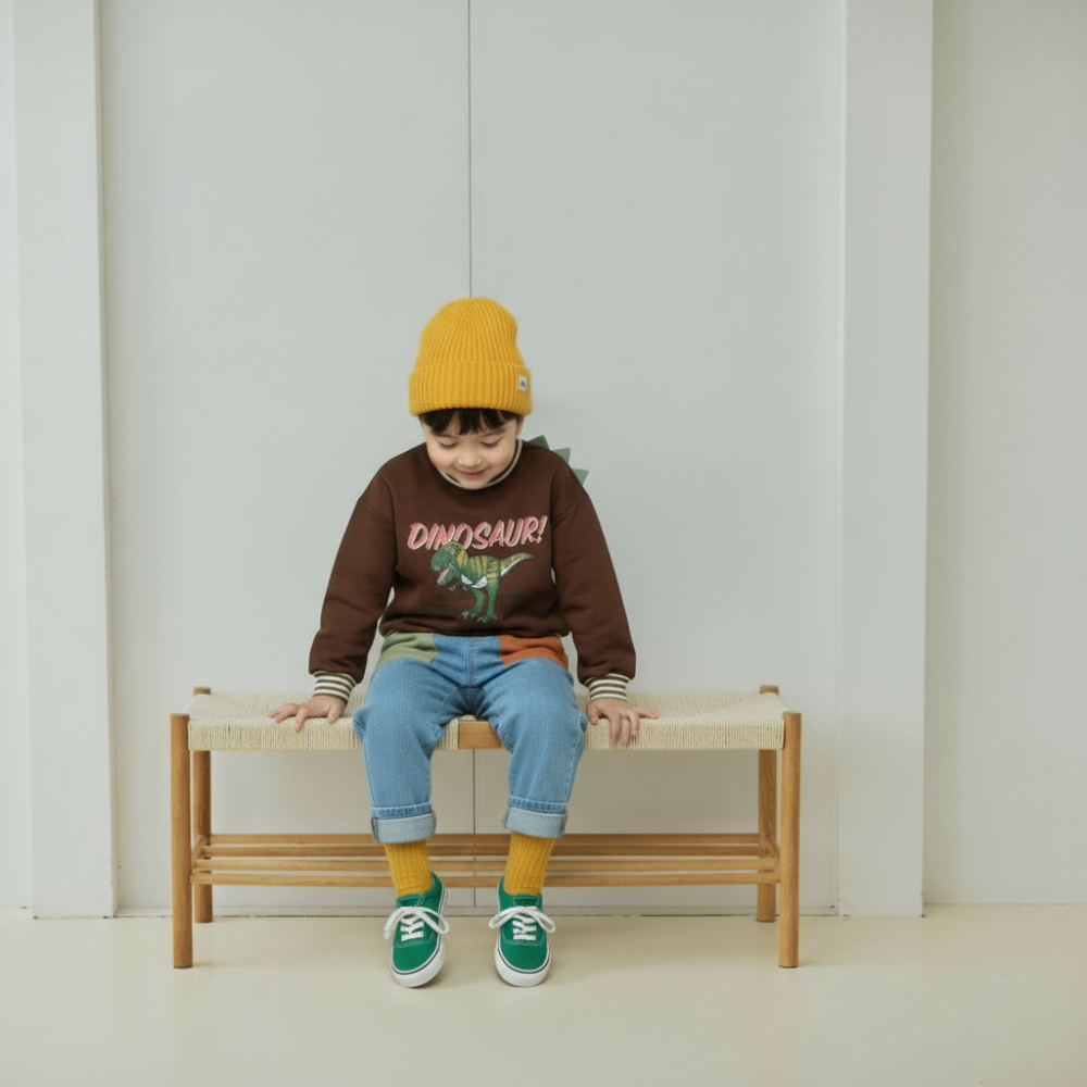 上衣｜Orange mom 뿔공룡맨투맨티-規格圖3