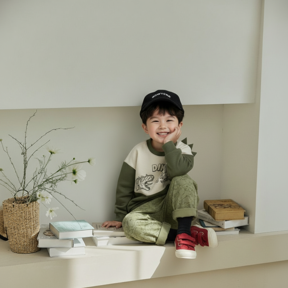 上衣｜orange mom 뿔배색공룡티-細節圖3