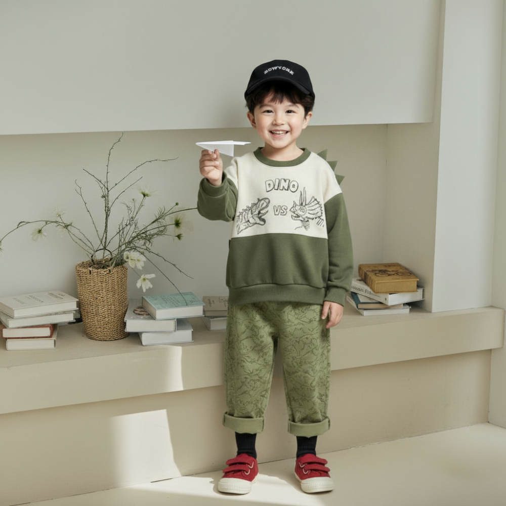 上衣｜orange mom 뿔배색공룡티-細節圖4