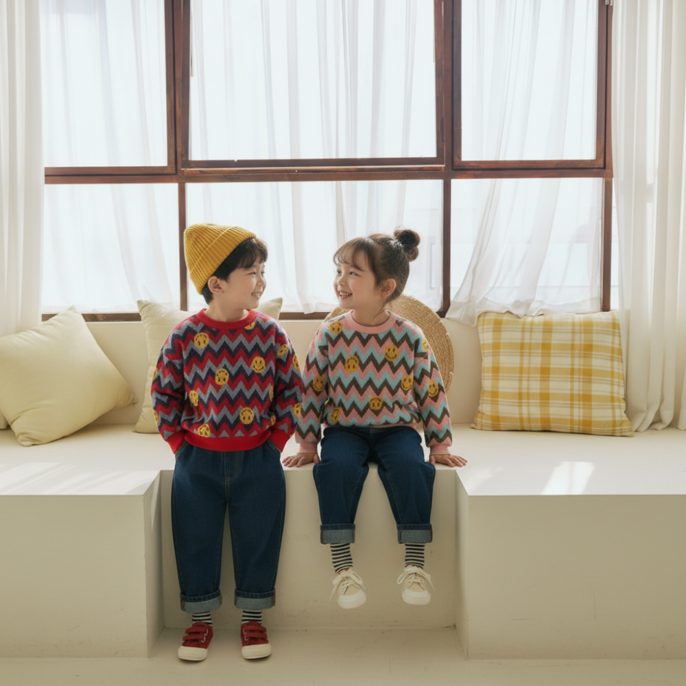 上衣｜orange mom 니트스마일티-細節圖3