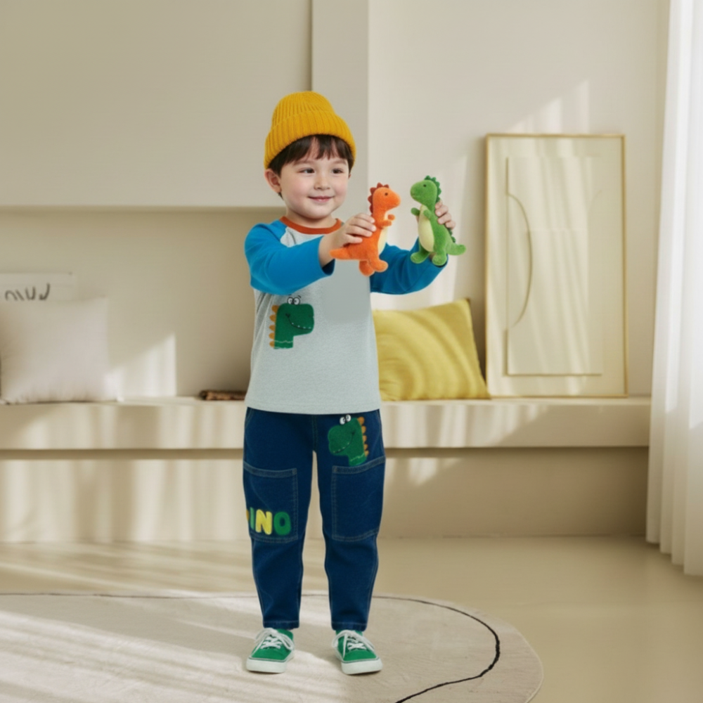 褲子｜orange mom 스판부클다이노공룡바지-細節圖4