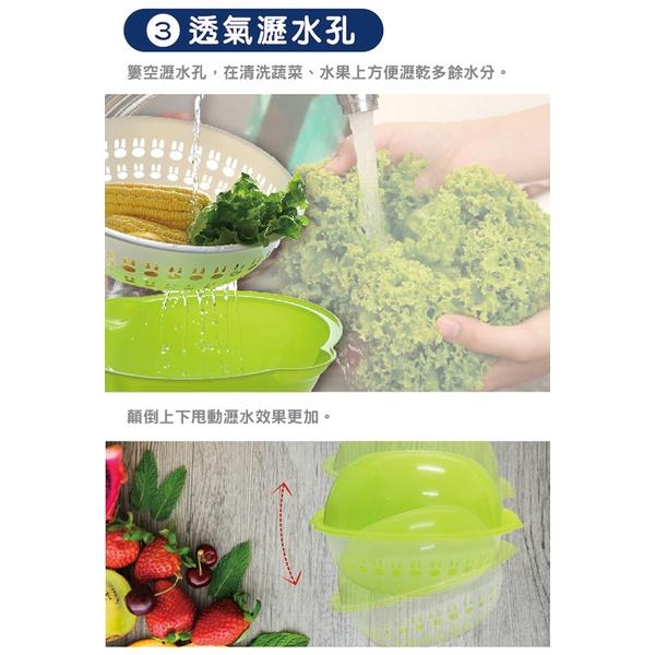 圓型雙層滴水籃 顏色隨機【小閨祕】圓型 雙層 滴水籃 瀝水 洗菜 水果 蔬果 洗滌 清洗 廚房 餐廚 水槽 流理台-細節圖4