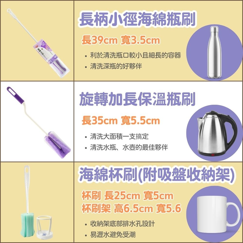 海綿杯刷 顏色隨機【小閨祕】奶瓶刷 瓶刷 清潔刷 洗杯刷 長柄刷 洗碗刷 長刷 保溫杯刷 海綿杯刷 長柄杯刷 長柄海綿刷-細節圖3