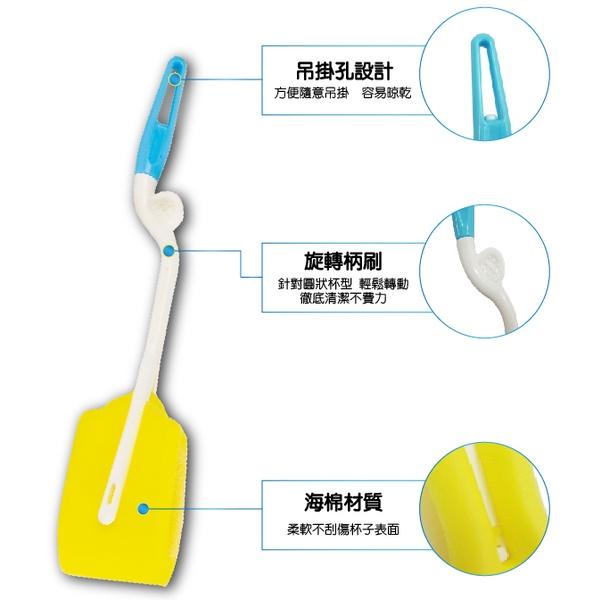 海綿杯刷 顏色隨機【小閨祕】柔軟不傷漆面 奶瓶刷 杯刷  清潔刷 洗杯刷 杯子刷 保溫杯刷 海綿杯刷 旋轉杯刷-細節圖3