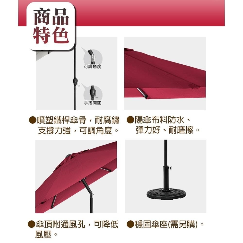 戶外遮陽手搖摺疊傘【小閨祕】戶外休閒遮陽傘 太陽傘 沙灘傘 擺攤傘-細節圖2