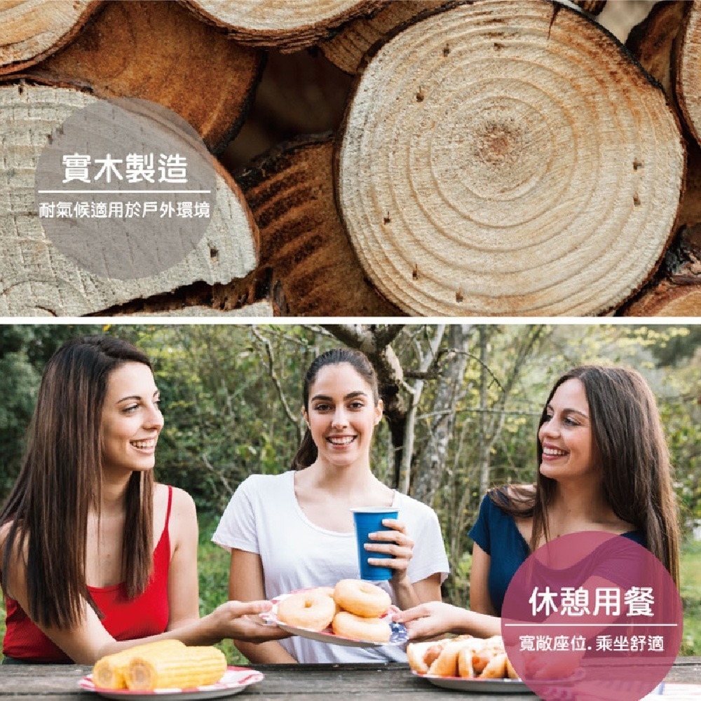 新慕尼黑耐候實木啤酒桌【萬家欣】庭園椅 露營 烤肉BBQ 酒吧 花園 餐飲 帳篷 戶外傘 原木 民宿 野餐桌-細節圖3