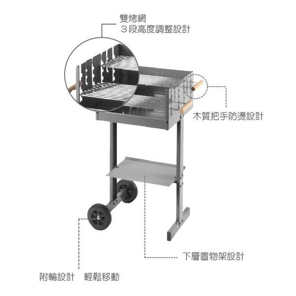 烤霸王美規炭烤爐(大) 【小閨祕】烤肉架 燒烤架 燒烤爐 烤肉爐 露營 中秋節 碳烤爐-細節圖3