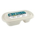 蔗麼植白800ml2格餐盒(3入)