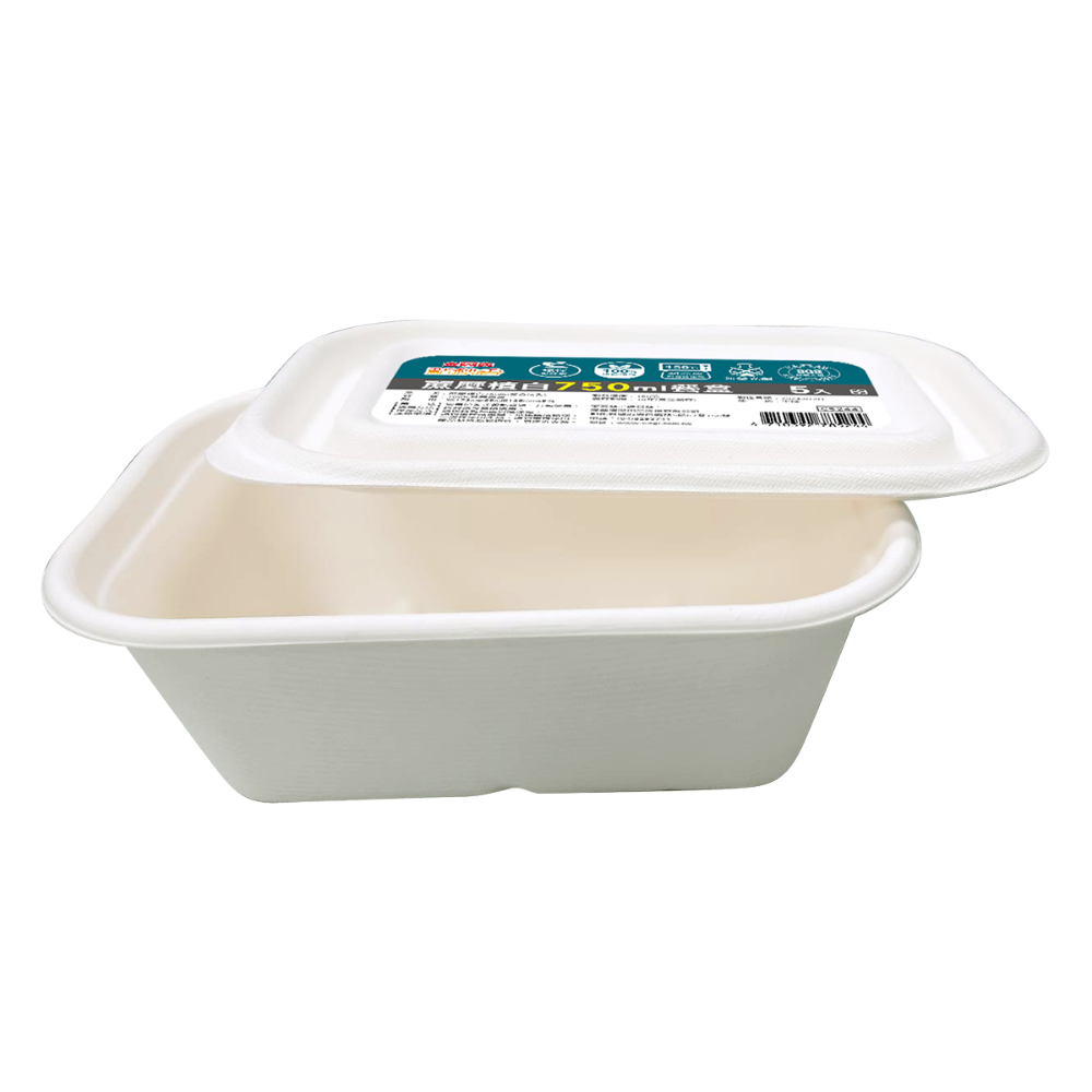 蔗麼植白餐盒/碗盤【小閨祕】免洗餐具 餐盒 餐盤 紙盤 紙碗-規格圖8