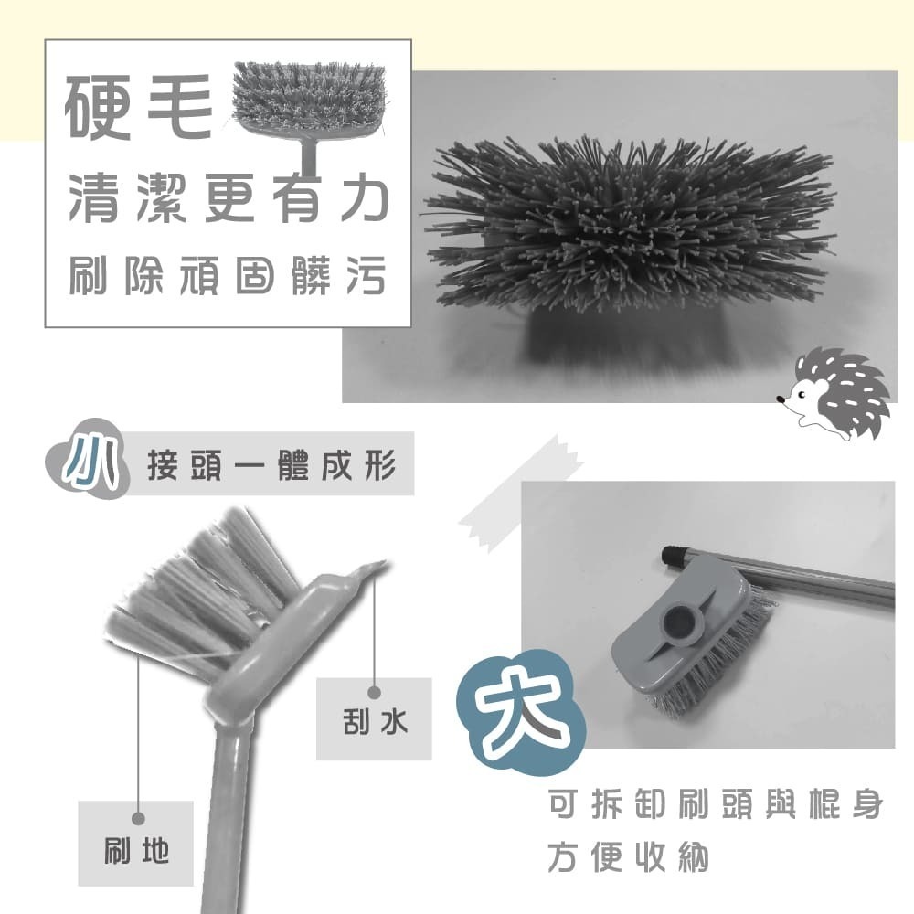 刺蝟硬毛地刷【小閨祕】地板刷 清潔刷  浴廁刷 硬毛刷 清潔工具 刷地工具-細節圖3