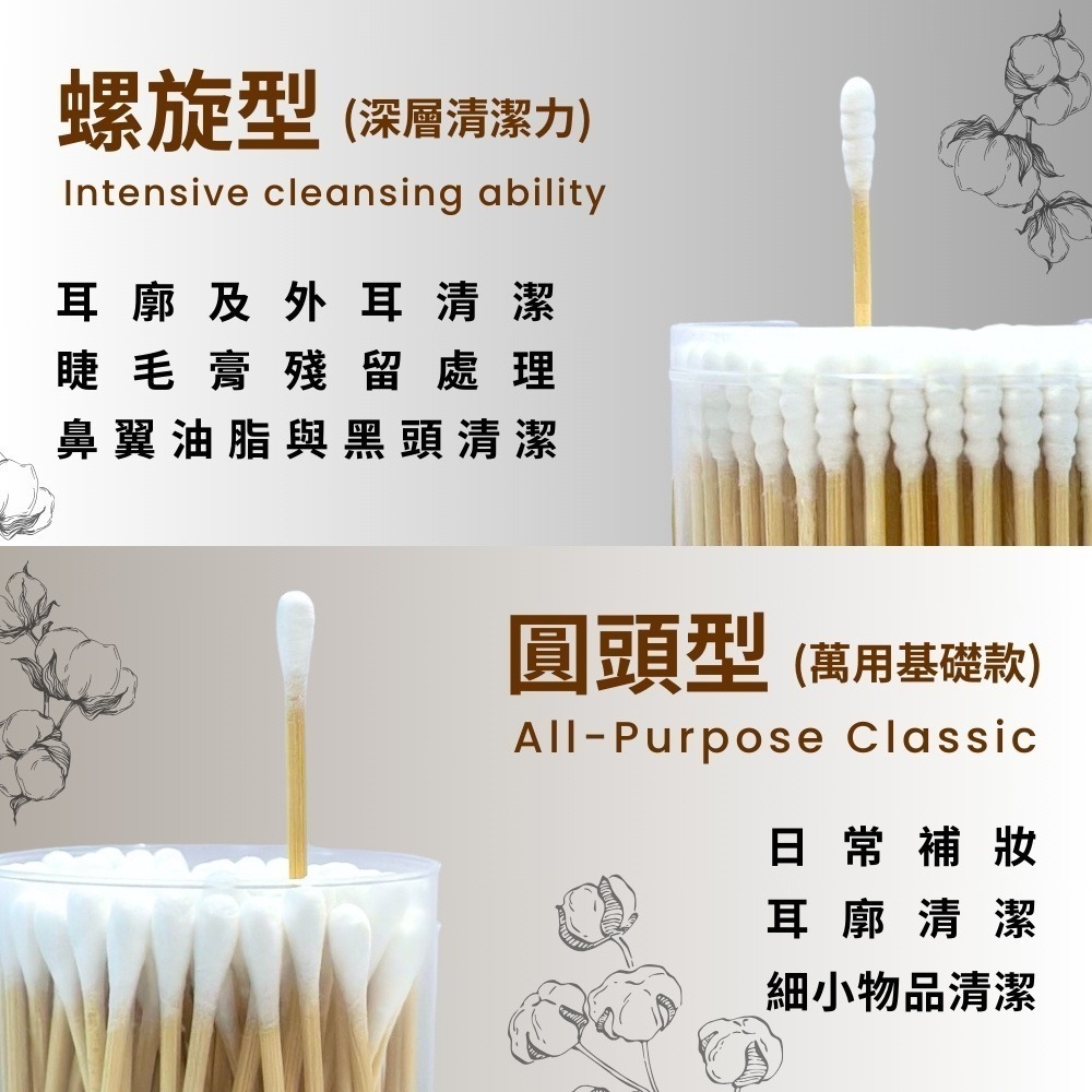 雙頭棉花棒【小閨祕】雙頭棉花棒 棉花棒 棉棒 化妝棉棒 竹軸棉花棒 紙軸棉花棒 挖耳棒-細節圖4