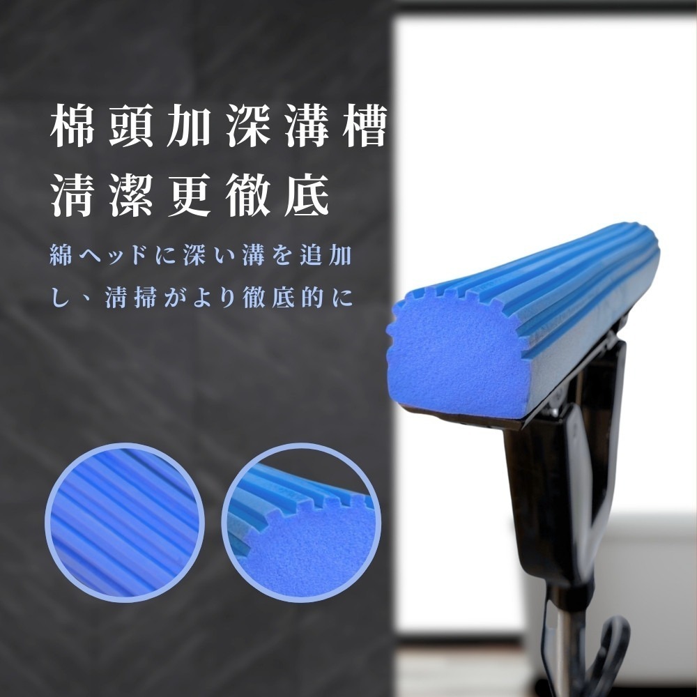超吸水職人膠棉拖把優惠套組(1拖2棉)【小閨祕】台灣製造 膠棉拖把 拖把 夾式 超吸水-細節圖4