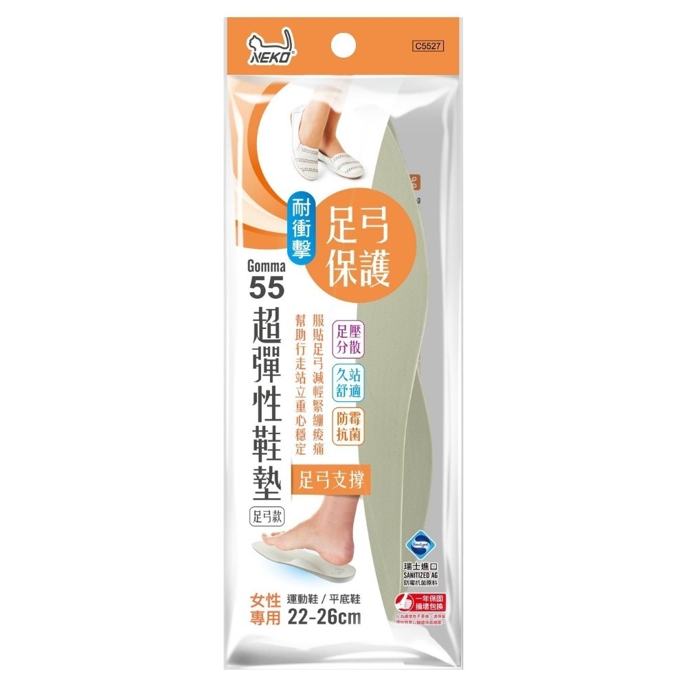 Gomma55超彈性鞋墊【小閨祕】 鞋墊 超彈性 包覆止滑 足壓分散 久站舒適 防霉抗菌-規格圖7