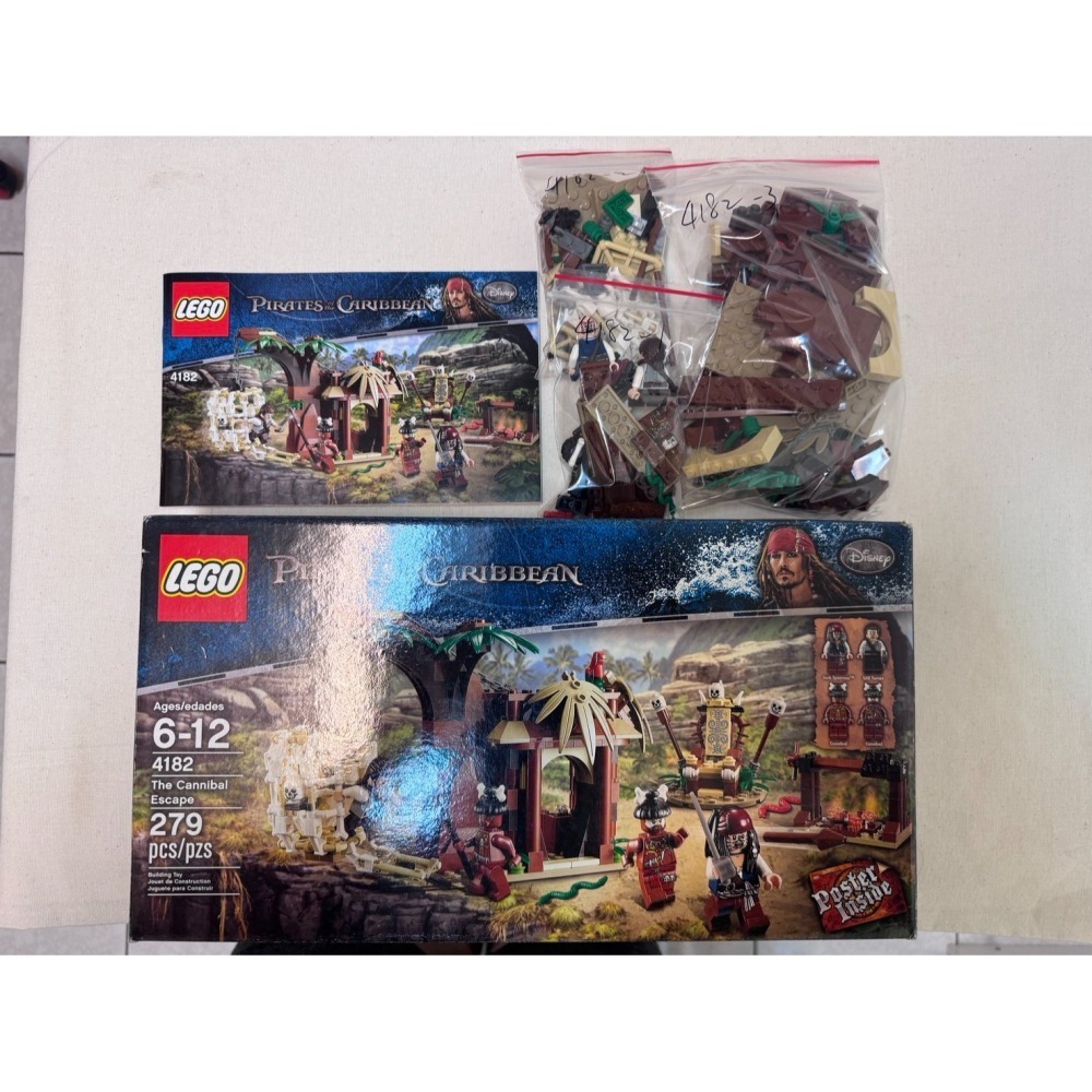 LEGO 4182 逃出食人族 有盒書人偶海報 無缺件 - ToyLand偷懶先生 - iOPEN Mall