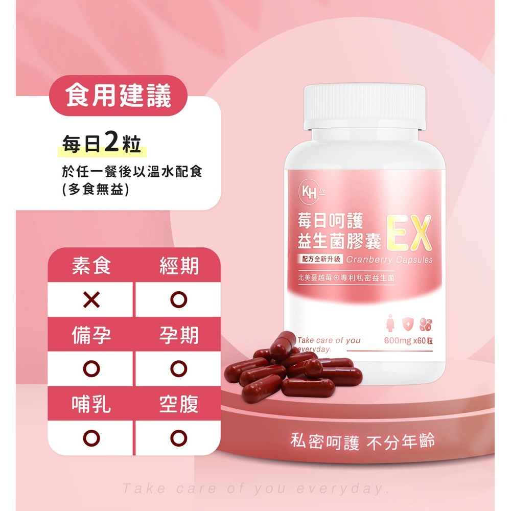 KHDr. 莓日呵護益生菌膠囊EX 600mgx60粒*1【贈】康健生機 柚釀蔓越莓100g*5-細節圖6