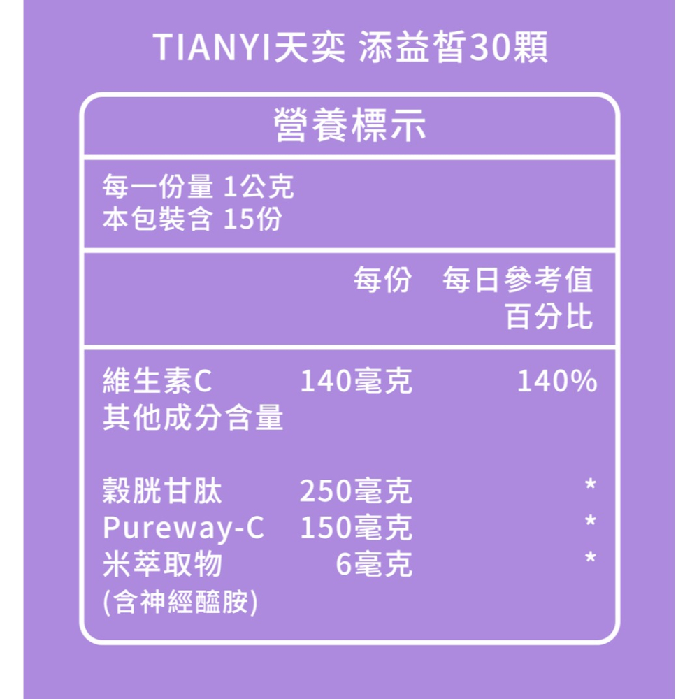 TIANYI天奕 添益皙30顆-細節圖9